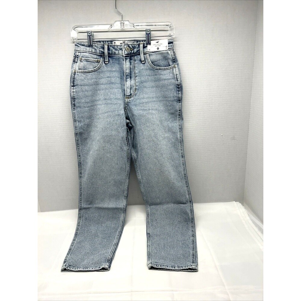 Hollister Mom Jean Curvy High Rise Size 26W x 27L Medium Wash Semi Distressed